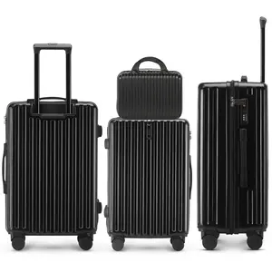 4-Piece Luggage Set with USB Charging Port, Cup Holder, aMulti-Function Phone Holder Durable PC+ABS Material Luggage with Multi-Directional Spinner Wheels and TSA-Approved Lock Universal Travel Suitcases in 14/20/24/28 Inches Christmas Gift uu uuh