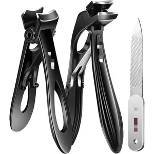 Toenail Clippers & Nail Clippers Set for Seniors - Heavy-Duty Long Handled Toenail Clippers for Thick Toenails, Men & Women |   Hygienic Manicure Set |   Gift Idea