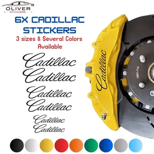 6x Cadillac Brake Calipers Decal Stickers for Car