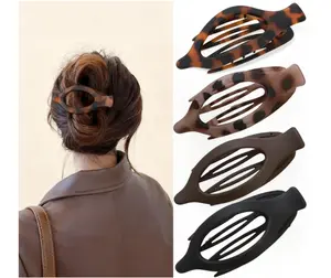 4-Pack Medium Duckbill Hair Clips for Women, Matte Flat Hair Claws: French Non-Slip Strong Hold Hair Claws for Thin to Thick Hair, All-Day Comfort for Driving, Lying Down & Exercise