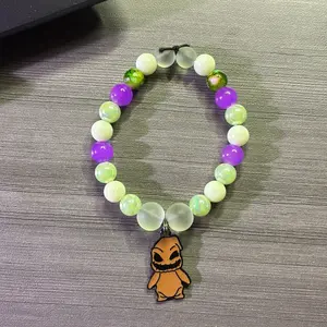 Oogie Boogie Bracelet with Colorful Beads and Character Charm - Details as shown