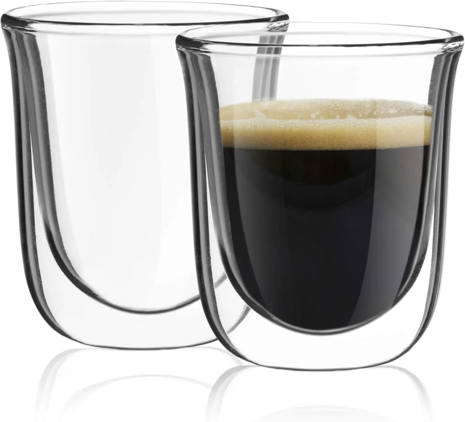 Double Walled Espresso Glasses Espresso Cups (Set of 2)- 2-Ounces