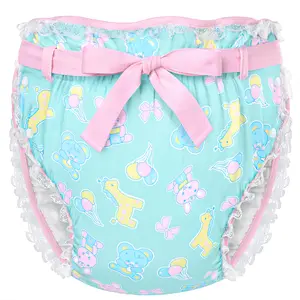 Littleforbig Silky Adult Ribbon Omutsu Diaper Wrap Cover Washable Adjustable Reusable Waterproof - Baby Parade Repeating Pattern