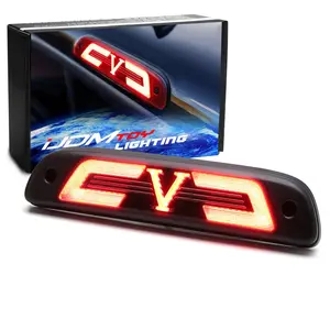 iJDMTOY Blackout Smoked Lens Icon-V Full LED High Mount Third Brake/Clearance Light Assembly For Toyota 1995-2015 Tacoma, 2016-23 Tacoma 2-Door Cab ONLY