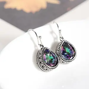 [Vintage Teardrop Crystal Earrings Fashion] Vintage artificial Crystal Teardrop Earrings In Trendy Fashion Accessories