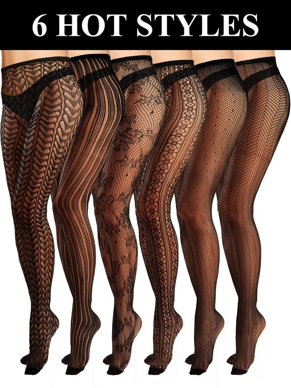 6 Pairs Women Fishnet Stockings Tights Patterned Tights Fishnet Leggings Waist High Pantyhose for Halloween Girls 6 Pairs Women Fishnet Stockings Tights Patterned Tights Fishnet Leggings Waist High Pantyhose for Halloween Girls