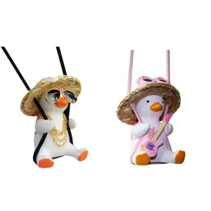 Durable Car Rearview Mirror Duck Ornament, Non-Fading Universal Vehicle Interior Decoration, Ideal Car Accessory for Enhanced Style