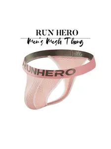 Men's Sporty Thong Underwear, Breathable Mesh Fabric, Elastic Comfort, Sports Fitness Underwear, Suitable for Gym Workout, Daily Home Use, All Seasons