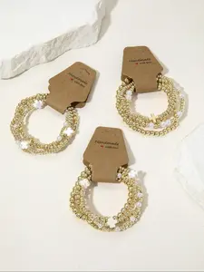 Fashion Cross Design Beaded Bracelet Set, Boho Style Jewelry for Women & Men, Trendy All-match & Exquisite Jewelry for Birthday Gift, Fashion Cross Bangle, Fashionable Jewelry Accessories