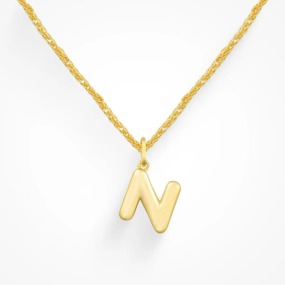 18K Gold Waterproof, Letter N