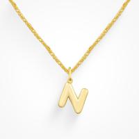 18K Gold Waterproof, Letter N