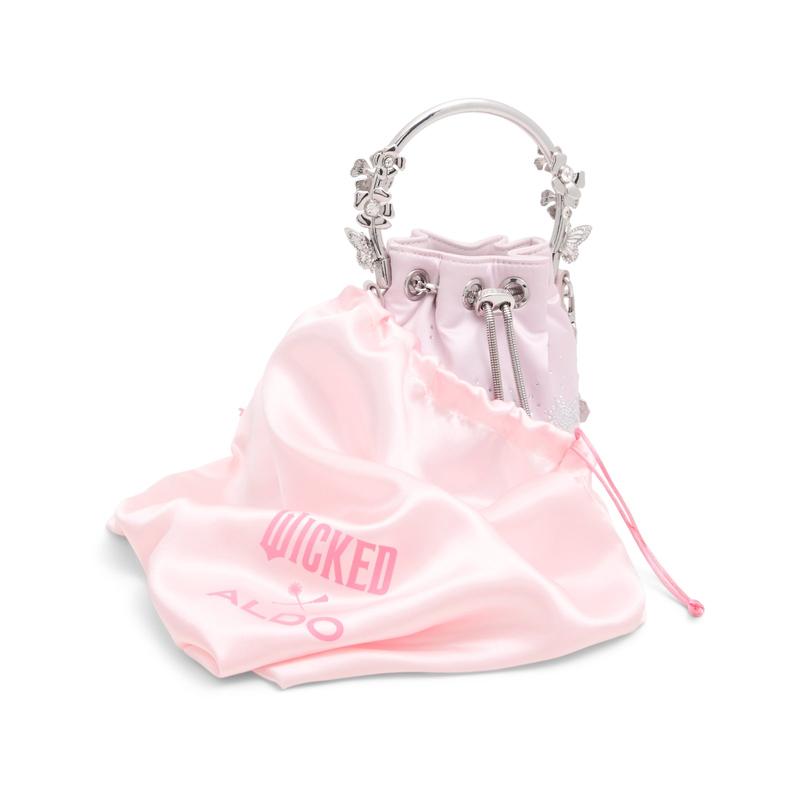Wicked x ALDO Glindafied Pink Bucket Bag with Butterfly Details