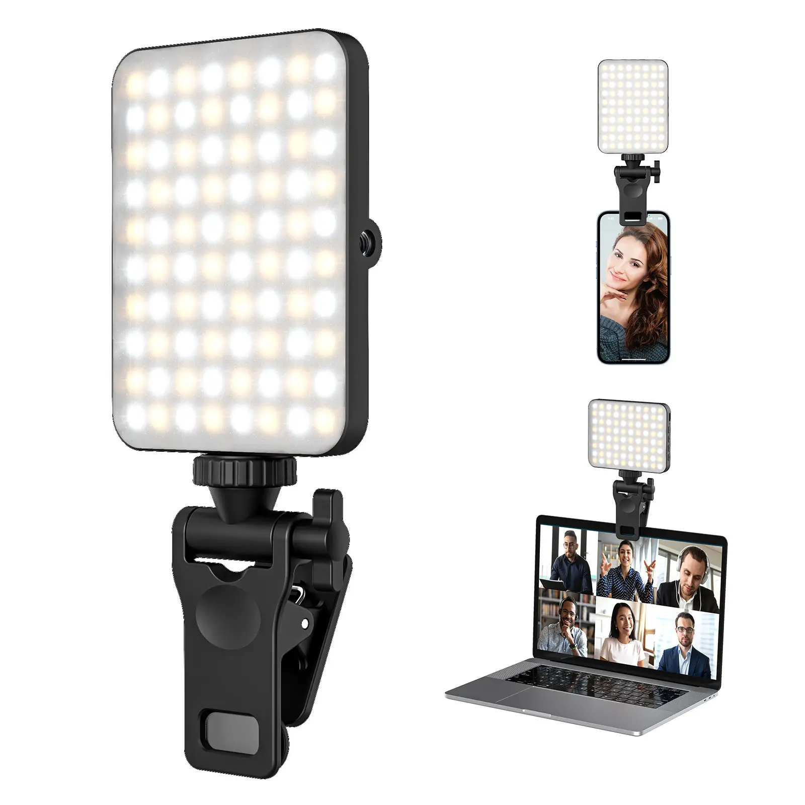 Rechargeable Selfie Light & Phone Light Clip for iPhone - Phone LED Light with Adjustable Brightness-XJ71
