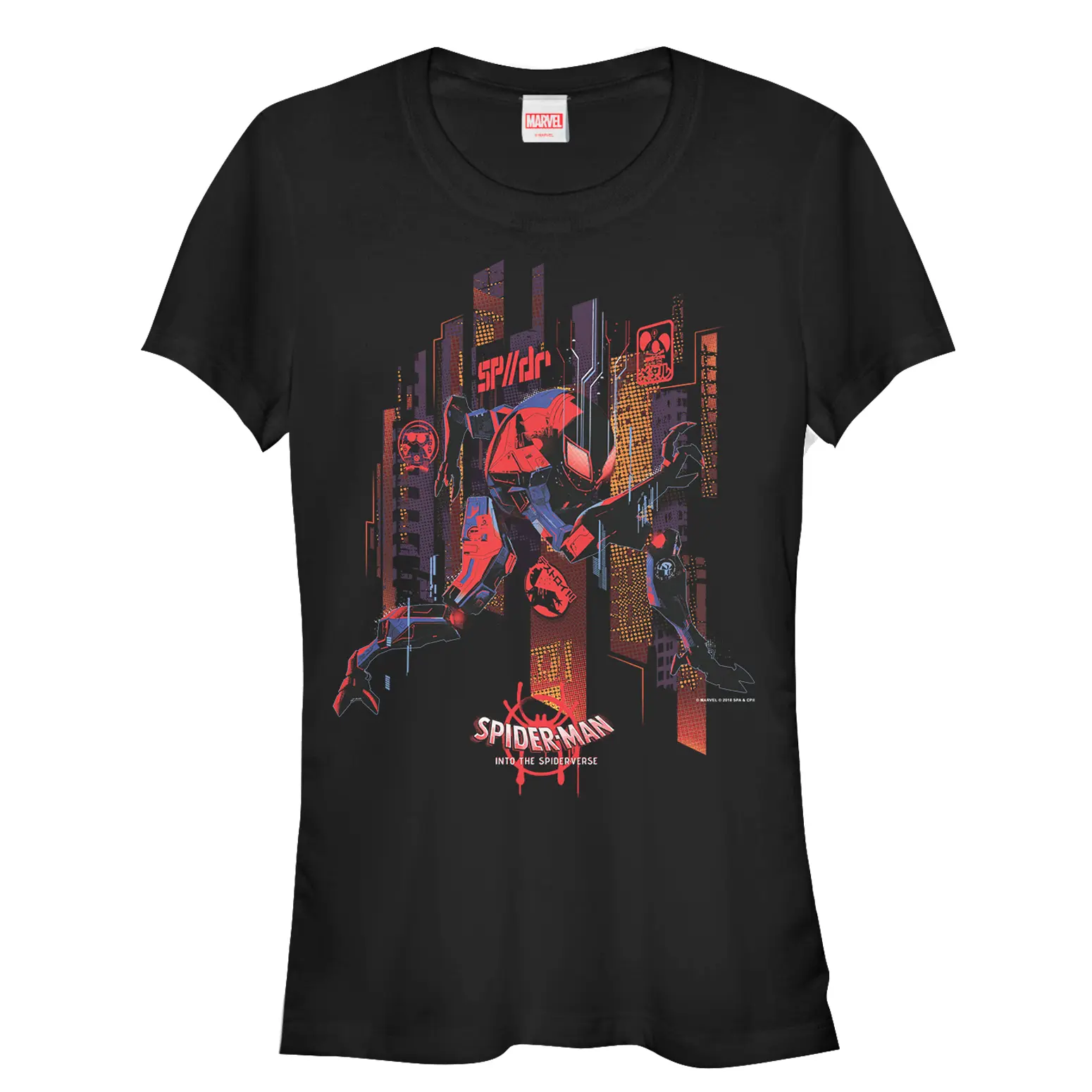 Juniors Womens Marvel Spider-Man: Into the Spider-Verse Invisible T-Shirt