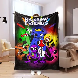 Rainbow Friends Pattern Blanket, Soft Comfortable Throw Blanket, Warm Napping Blanket for Home Office Travel, Bedroom Refresh Decor