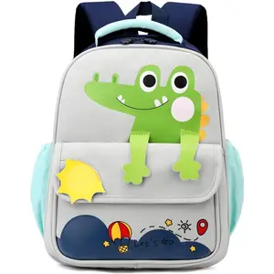 F-CPB42 Toddler Backpack for Boys,Dinosaur Backpack for Kids Kindergarten Preschool Bookbag Toddler Boys&Girl School Bags,Light-gray