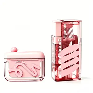 1/2PCS Automatic Pop-Up Floss Pick Storage Box, Portable Countertop Organizer, Refillable Dispenser for Floss Picks, Bathroom Travel Accessory, One-Button Press Refillable Floss Container for Travel, Office & Outdoor Use