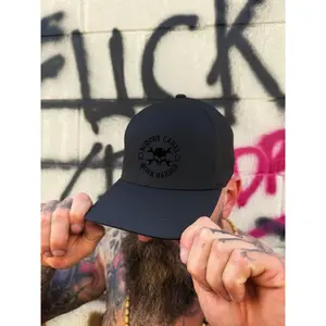 NOBODY CARES BLACK ON BLACK FLEXFIT HAT