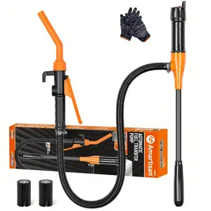 Portable Power Battery Pump with 2.2 GPM Flow Control Nozzle & Extra Long Hose for Gas Fuel Diesel Water Transfer Electric Siphon Pump