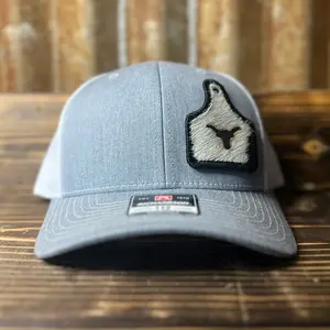 White Cowhide Cattle Tag Patch Hats