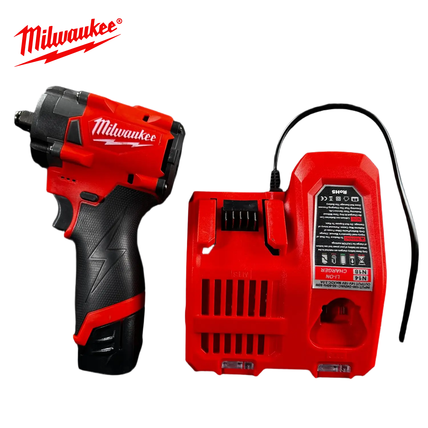 Milwaukee M12 1/2 Inch Right Angle Impact Wrench with 54mm Head Design for Brake Caliper Access and Under-Dash Service, Professional-Grade Cordless Wrench Equipped with LED Light and Belt Clip for Portability