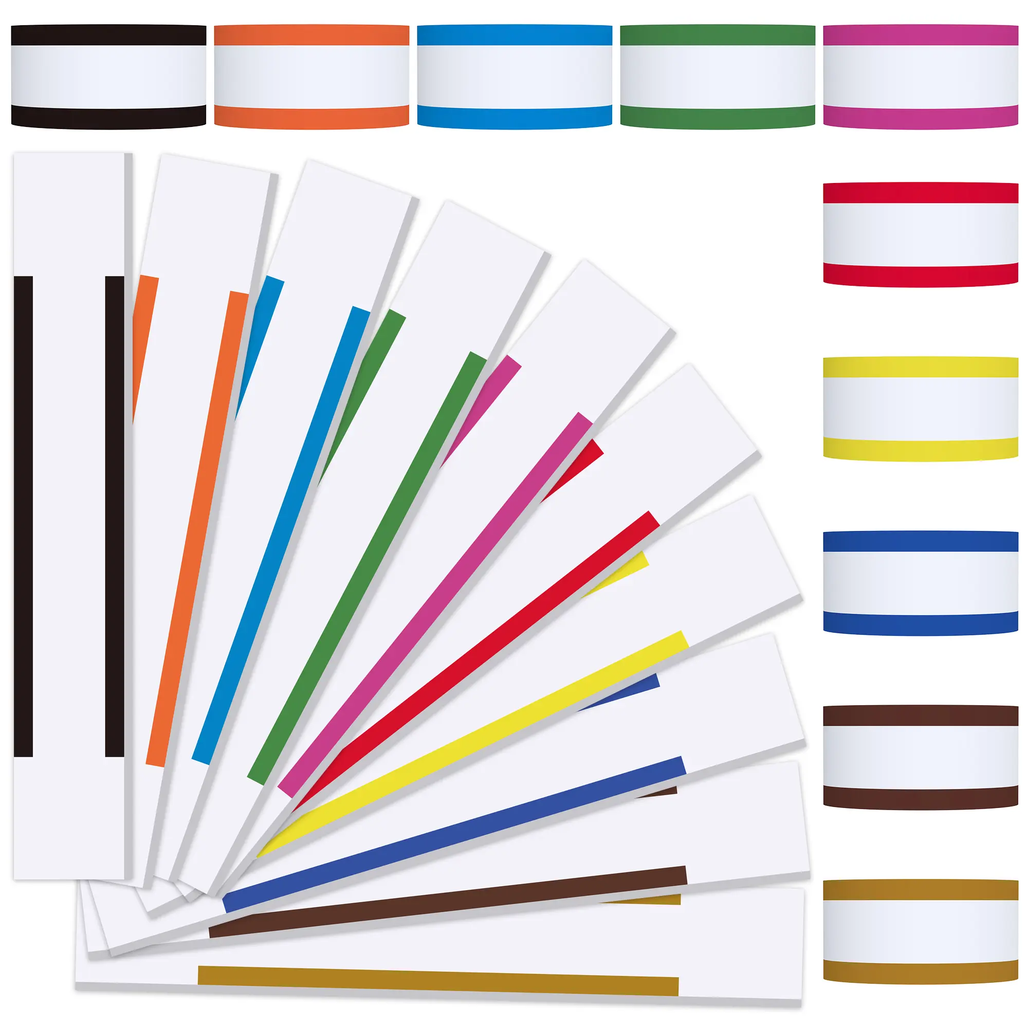 PONNOR 550-Pack Money Bands Self-Adhesive – 11 Colors Currency Straps for Dollar Bills, Cash Wrappers Organizer