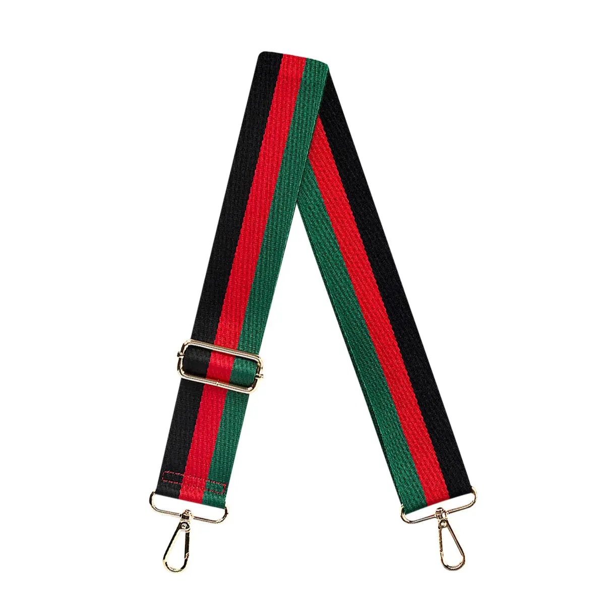 Black Red Green Stripe Adjustable Crossbody Purse Bag Strap #MNA109VL-BRG