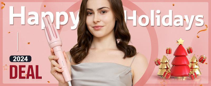 【Summer Sale Deals】New Upgrade Automatic Curling Iron with 3  Frizz-Free Smooth Shiny Hair, Anti-Scald-Tangle for Long Hair Auto Shut-Off Comfortable Hair Care Easy Operation Hair Styling Tool for Women & Home Use valentine gifts Bidirectional Rotation