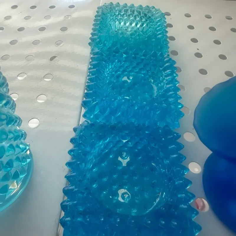 blue hobnail salt cellars glass