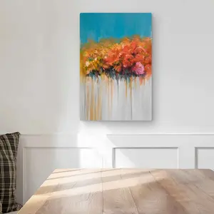 Begin Home Decor C1MP12182U4WJT 12 x 18 in. Orange Flowers Bundle - Abstract Metal Print Wall Art for Home Decor