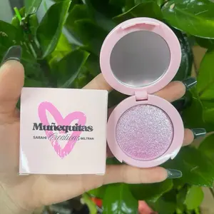 Munequitas Sarahi Creations Beltran Wet Metallic Highlight Bronzer Makeup with Pink Glitter Finish