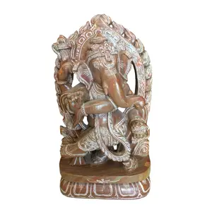 Dancing Ganesh Stone Sculpture Hand Carved Gorgeous Natraja Ganesha Statue
