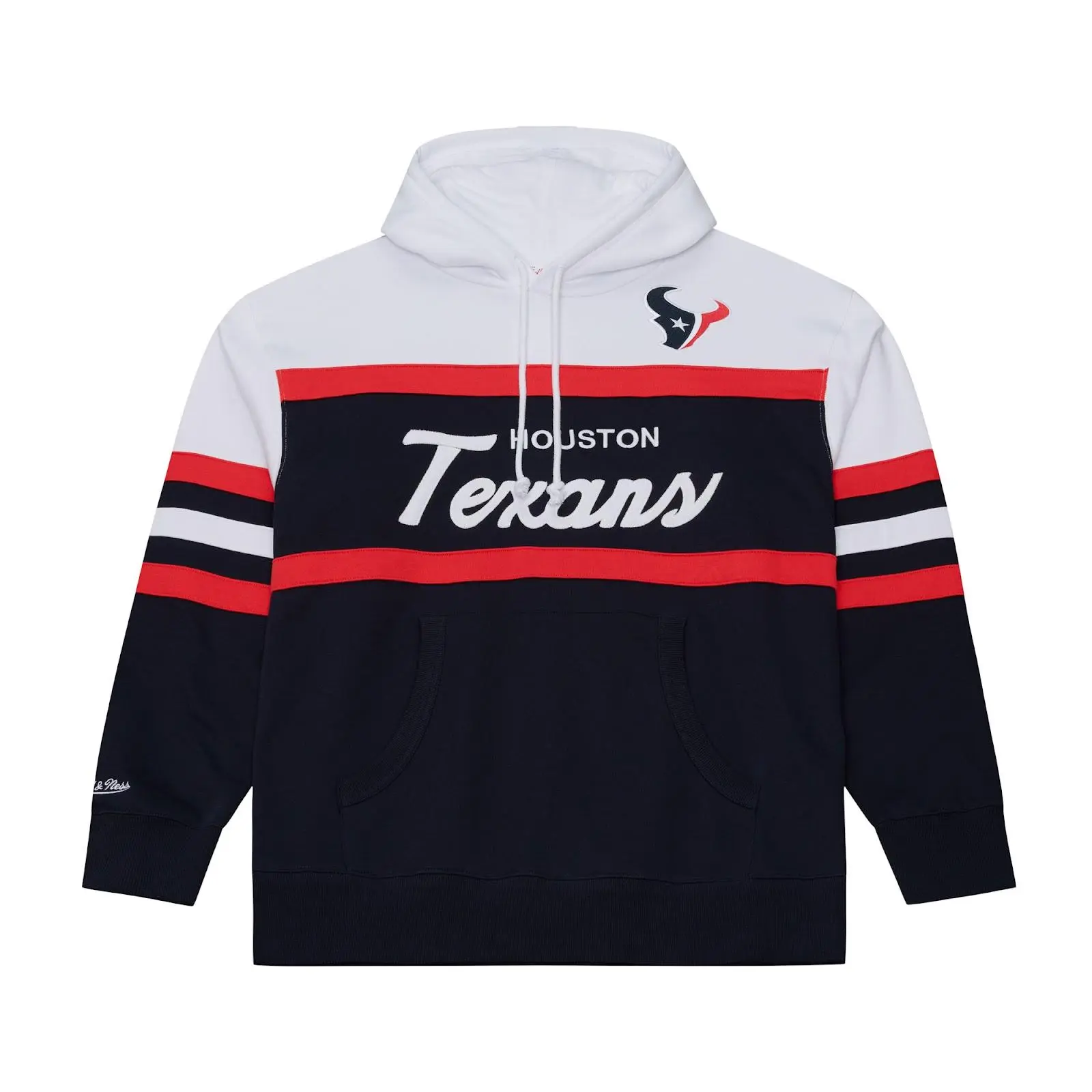 Houston Texans Navy Head Coach Hoodie NFL Throwback Sweatshirt Fleece Vintage Fan Gear Mitchell & Ness