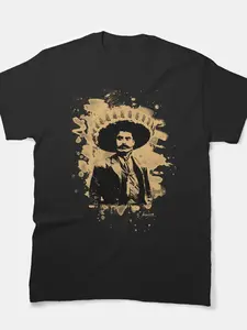 Emiliano Zapata - bleached natural Classic T-Shirt, emiliano Shirt, zapata unisex shirt, revoluzzer Tees, revolution, mexico, mexiko, morelos, zapatista, anarchist, anarchy, socialism, freedom, rebell, rebel, punk, metal, psychobilly, skinhead, biker,