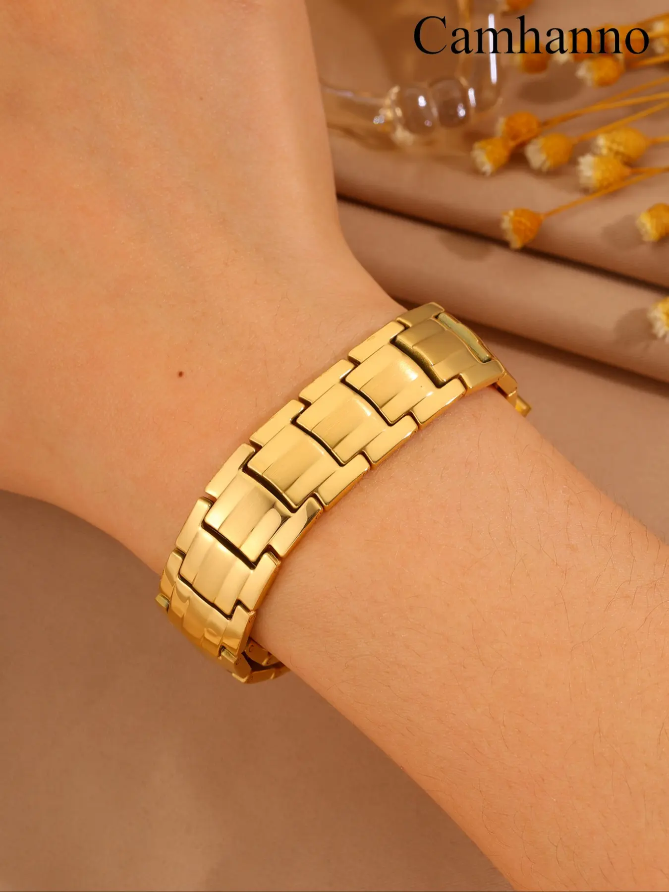 Punk Waterproof Stainless Steel Bracelet, Unisex Thick Chain Design, Perfect for Parties & Gifts, Durable All-Season Accessory, Fashion Bracelets, Bracelet Jewelry