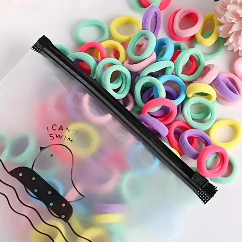 100pcs High-Stretch Seamless Hair Ties, Assorted Color Small Elastic Hair Bands, Casual Polyester Hair Accessories for Summer 2026