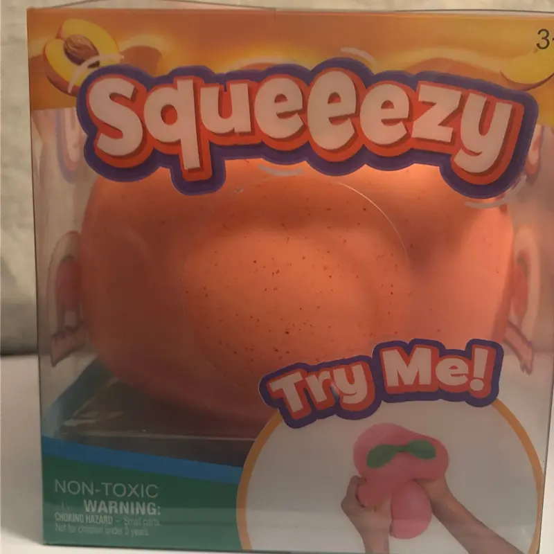 Squeeezy Peach Squishies Toy - Round-Shape Unisex Classic Novelty Stress Relief Toy for Kids Ages 3+, Stretch Play Fun for Sunny Days, Squishies Toys