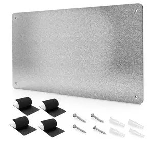 17.7" x 11.8" Metal Magnetic Board - Magnet Bulletin Board to Display Magnetic Letters Numbers Animal, Poetry, Spice Jars, Notes, Photos, Suitable for Wall