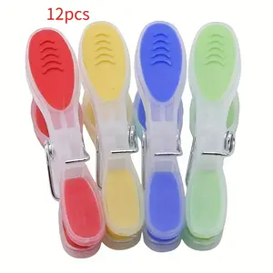 12pcs/Pack Soft Laundry Folder Small Drying Clip Plastic Clothespin Windproof Underwear Socks Drying Rack Clothes Peg