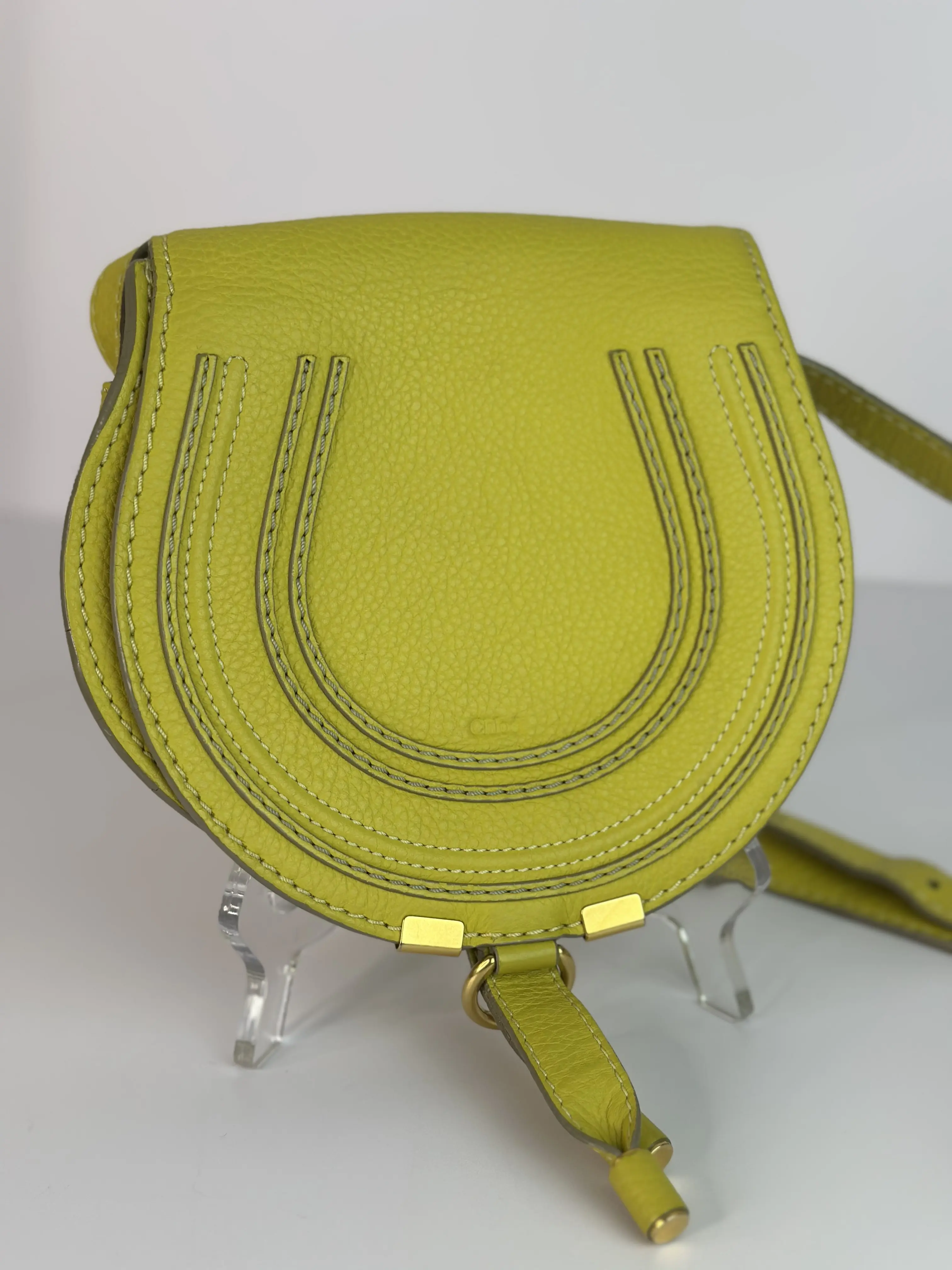 Pre-owned Chloé Leather Crossbody Bags Chloe Small Marcie Green crossbody bag