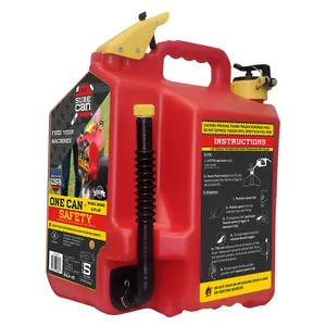 Surecan 5 Gallon Type-II Safety Can - with a Rotating Spout, Free Spill Design, Self-Venting, Best Jerry Can (Red)