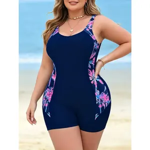 2026 New Plus Size One Piece Swimsuit for Women Tummy Control Swimwear Beach Bathing Suit Holiday Monokini,Summer Vibes