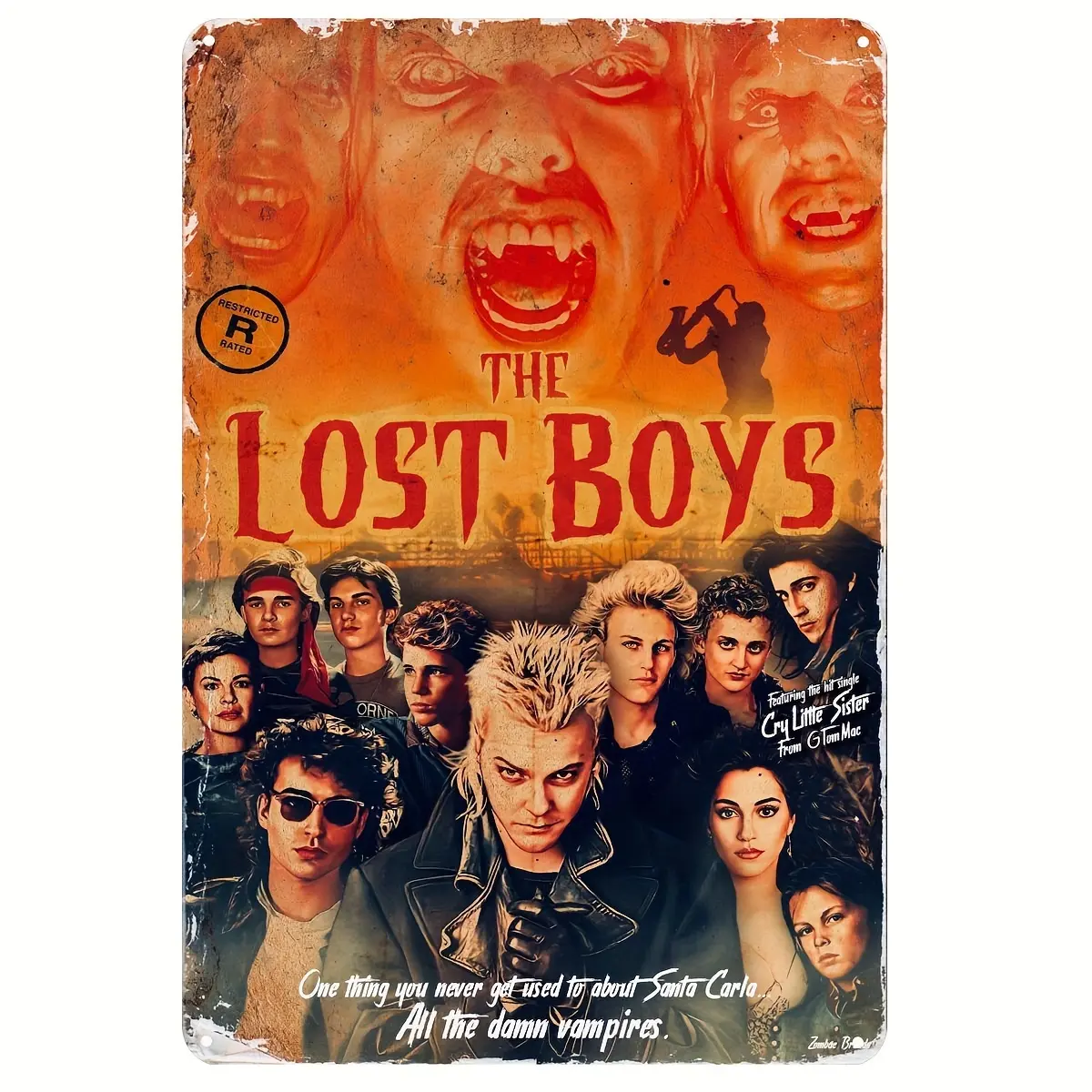 "The Lost Boys" Stainless Steel Vintage Metal Tin Sign - 8"x12" Vintage Garage Sign, Ideal for Home Decor, Gift Use, Vintage Garage Signs