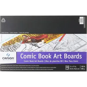 Artist Series Comic Paper, Art Board, Foldover Pad, 11x17 inches, 24 Sheets (150lb/250g) - Artist Paper for Adults and Students - Colored Pencil, Marker, Ink, Pen