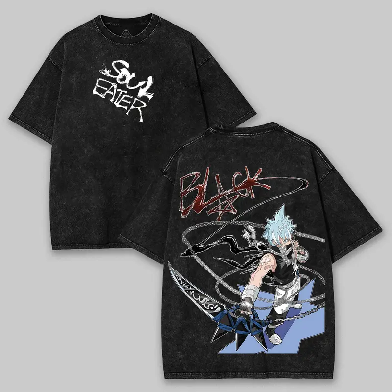 トップス 70s vintage T-shirts ART FOR ARTS SAKE Retro Vintage Unisex Soul Eater Maka Anime Manga Acid Washed