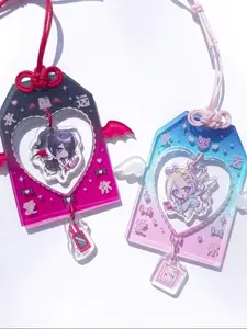 New Acrylic Amulet Pendant, Handmade High-Quality Charm, Cute Cartoon Design, Perfect Gift for Girls, Fashion Accessory, Keychain Pendant