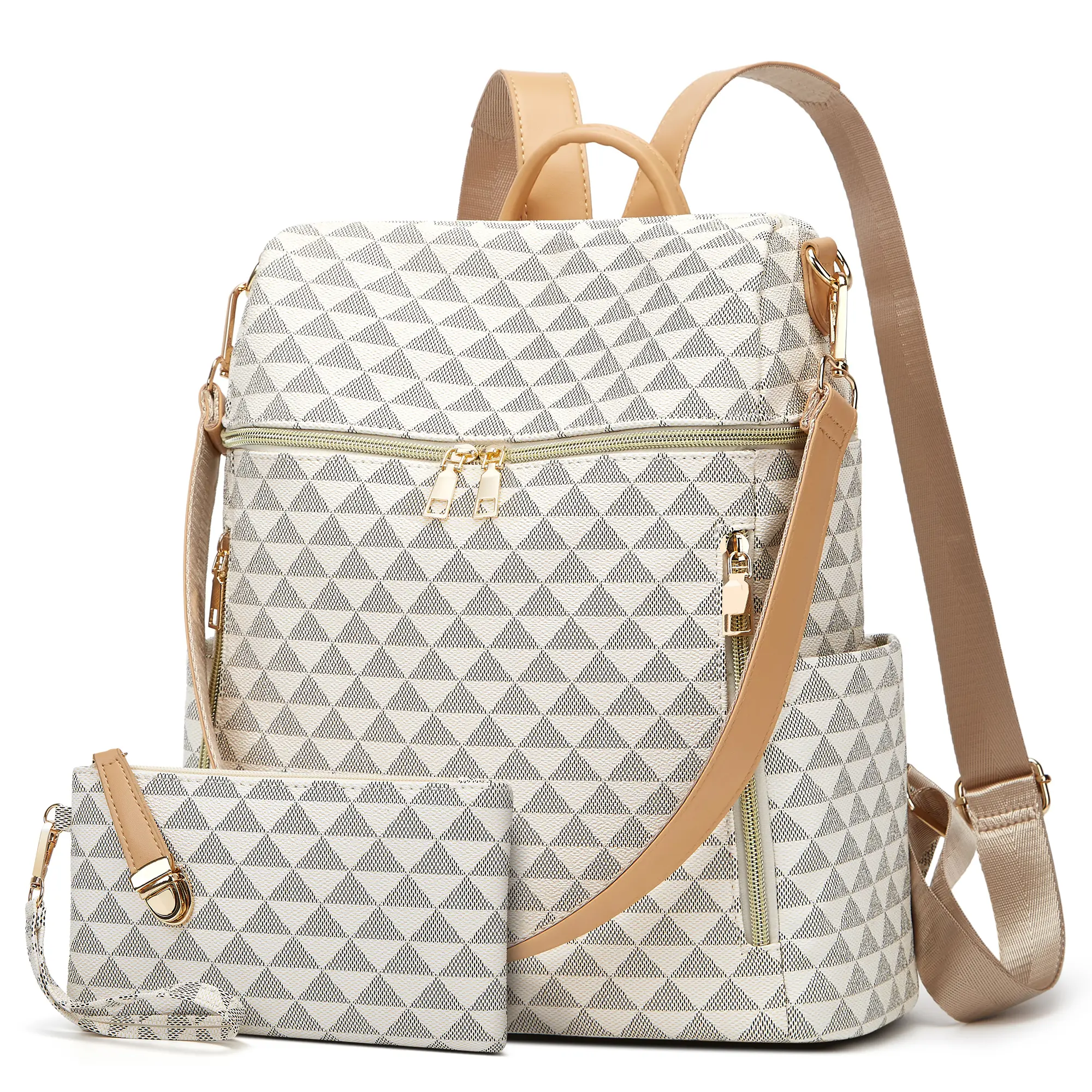 MAKES Women's Lightweight Water-Resistant Leather Backpack Purse, Casual Travel Daypack, Daily Use Bookbag - Women's Fashion Bags summerwins,summerwins