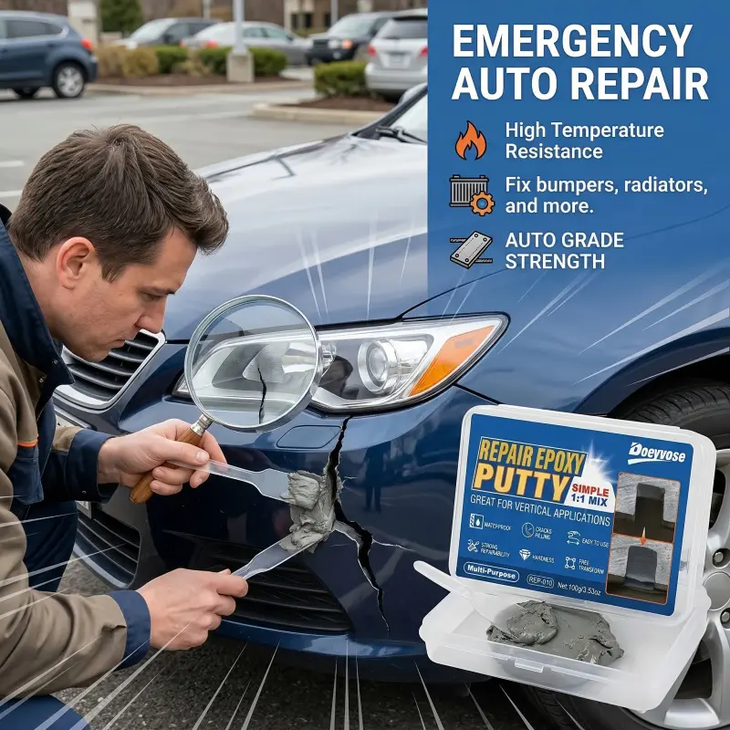 Doeyvose Automotive Adhesives Repair Epoxy Putty - Simple Mix, Non Shrink Repair for Auto Body Panels, Crack Repair Agent, Body Filler for Car, Auto Repair Supplies, Scratch Crack Filler