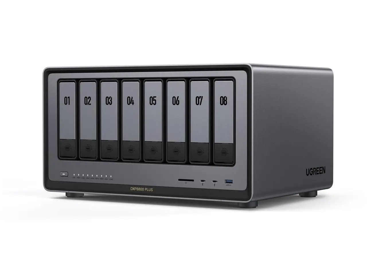 UGREEN NASync DXP8800 Plus, 8-Bay Thunderbolt™ NAS with Intel®  10-Core™ i5 CPU (Up to 4.40 GHz), 8GB DDR5, 4x M.2 PCIe Slots, 2x 10GbE, 2 TBT4, SD Slot (Diskless)