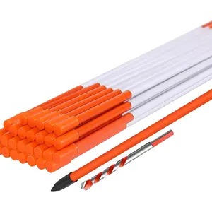 Driveway Markers 4  30 count, 5/16 in Dia Snow Stakes with Reflective Tape, Highly Visible for Parking, Walkways, Snow Markers, 48 inch Dia Orange Fiberglass Driveway Reflectors with Steel Drill Bit